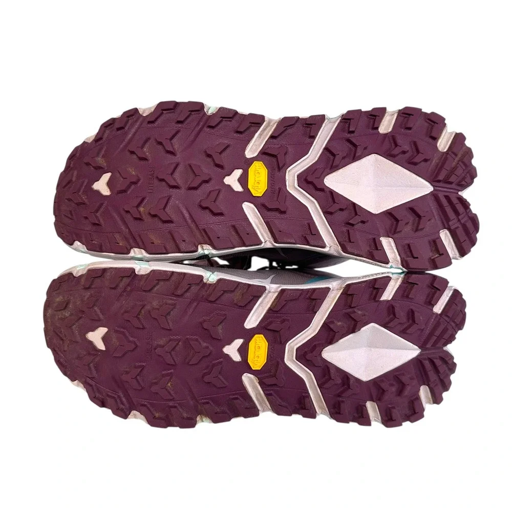 HOKA One One TenNine‎ GTX Womens Hiking Boots Trail Vibram Lug Mauve Teal 9.5